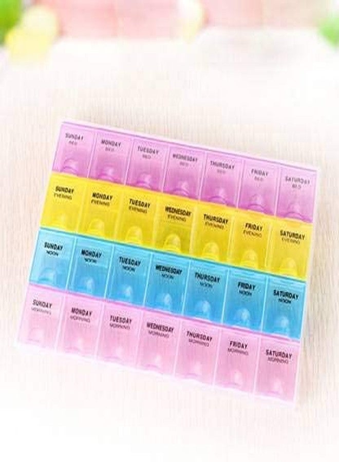 CELLEBII® Pill Box/Medicine Organizer/Medicine Reminder, Tablet Storage Box for 28 Days or 4 Weeks For 7 Days - Image 3